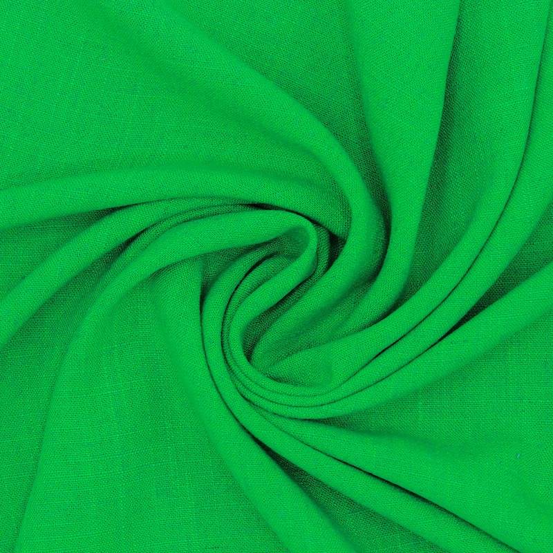 Plain viscose and linen fabric - apple green