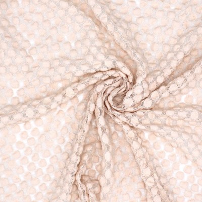 Jacquard sur tulle extensible rose