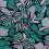 Floral printed viscose fabric - teal