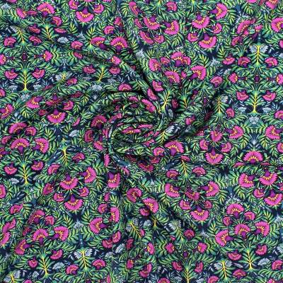 Floral printed viscose fabric - Multicolored