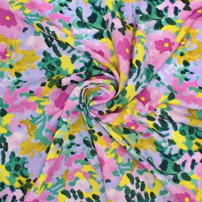 Tissu viscose imprimé floral - multicolore