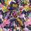 Cotton satin fabric with flowers - multicolored