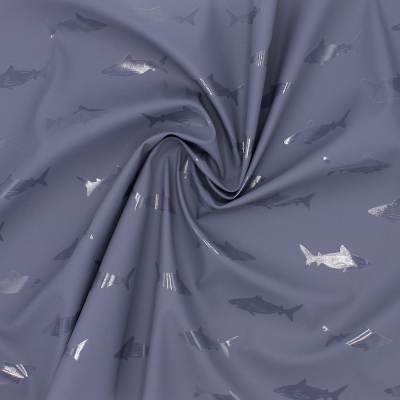 Shark print waterproof fabric - slate