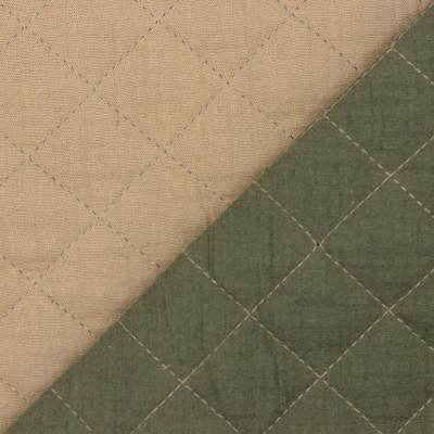 Double-sided quilted gauze - khaki and beige