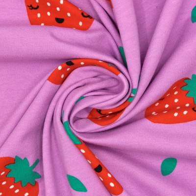 Strawberry print cotton sweatshirt fabric - parma