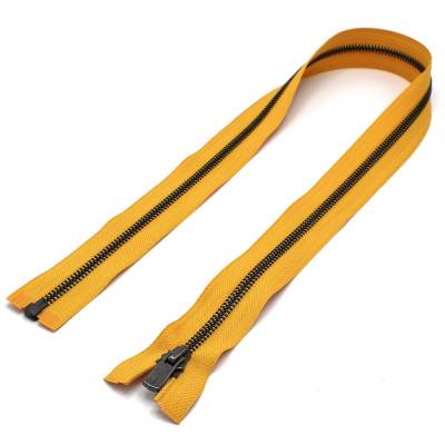 Separable YKK metal zip - ochre