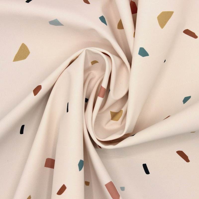 Terrazzo printed waterproof fabric - eggshell