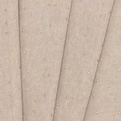 100% cotton fabric with golden polka dots - beige