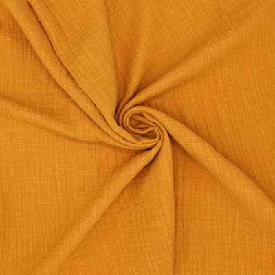 Double cotton gauze with linen effect - ochre