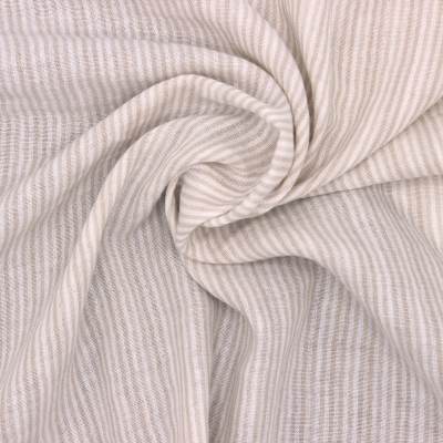 Double-sided striped gauze - pebble/off-white