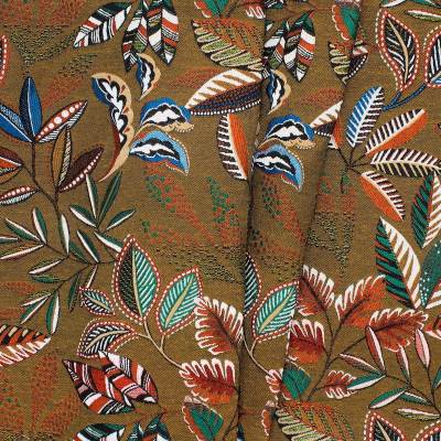 Vegetal jacquard fabric - golden brown