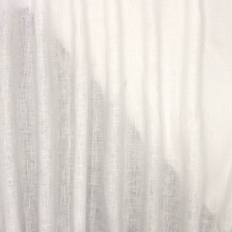 100% plain linen fabric - white