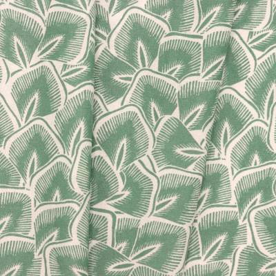 Tissu coton enduit feuilles - vert