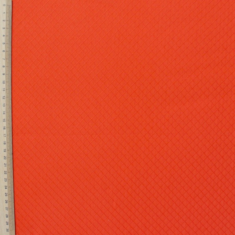 Jacquard fabric with rhomb pattern - orange 