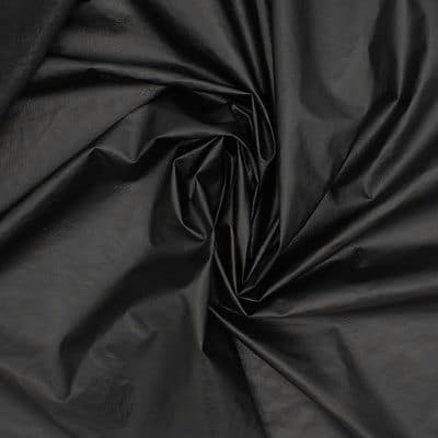 Waterproof fabric with leather aspect - black