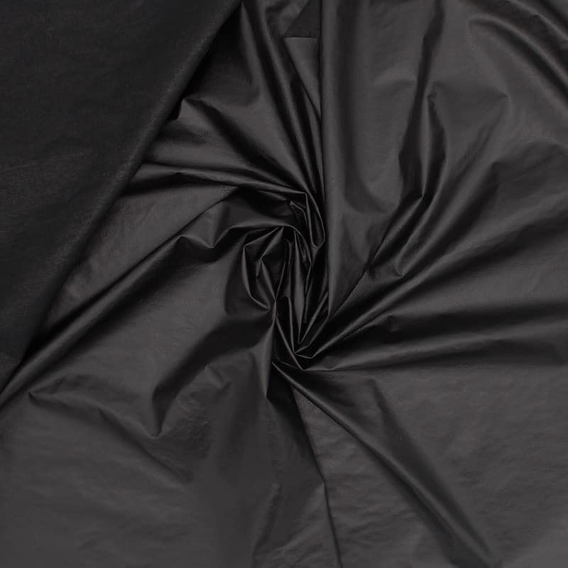 Tissu imperméable aspect cuir - noir