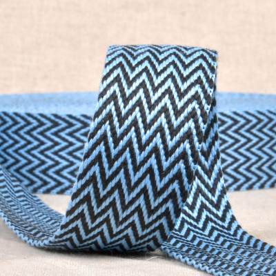 Tweekleurige chevron banden - zwart en blauw