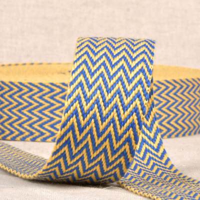 Sangle chevron bicolore - jaune et bleu