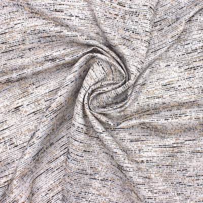 Jacquard fabric - white, beige and black