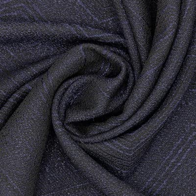 Fabric in viscose and polyester - black and navy blue 