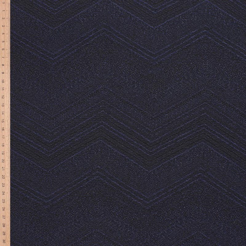 Tissu viscose et polyester - noir et marine