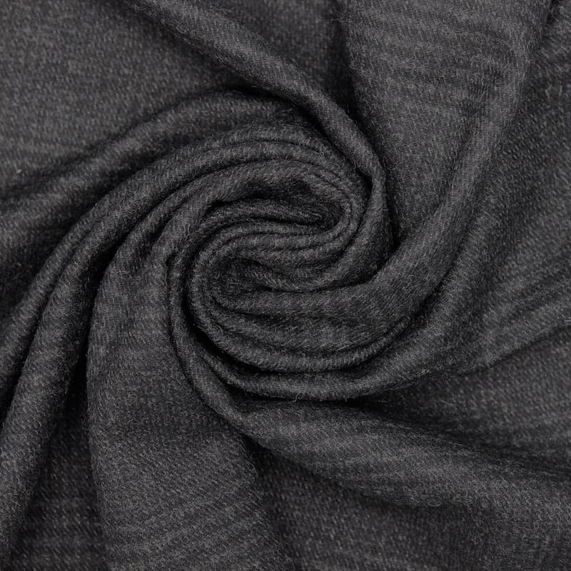 Tissu 100% laine carreaux - anthracite