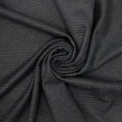 Tissu 100% laine carreaux - anthracite