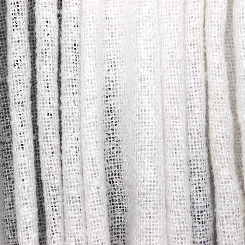 Semi-transparent polyester upholstery fabric - white