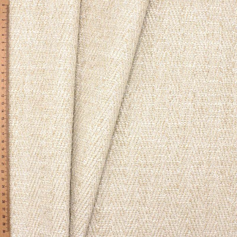 Tissu ameublement jacquard - écru et blanc