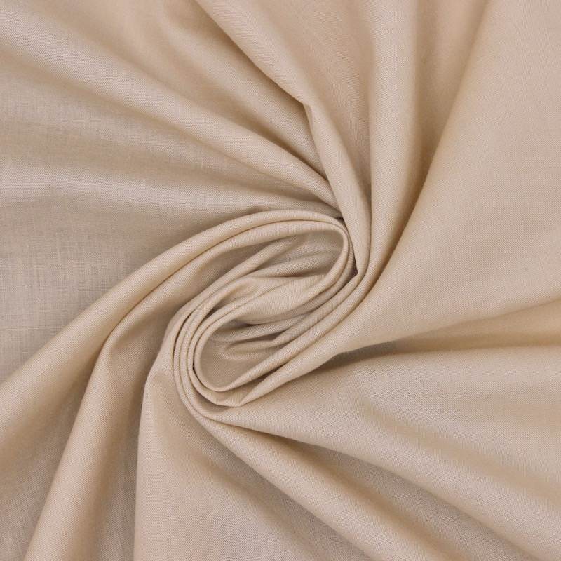 Voile coton et polyester - beige