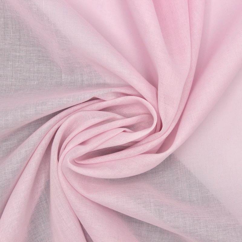 Voile coton et polyester - rose 