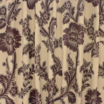 Katoenen stof met bloemenprint - beige