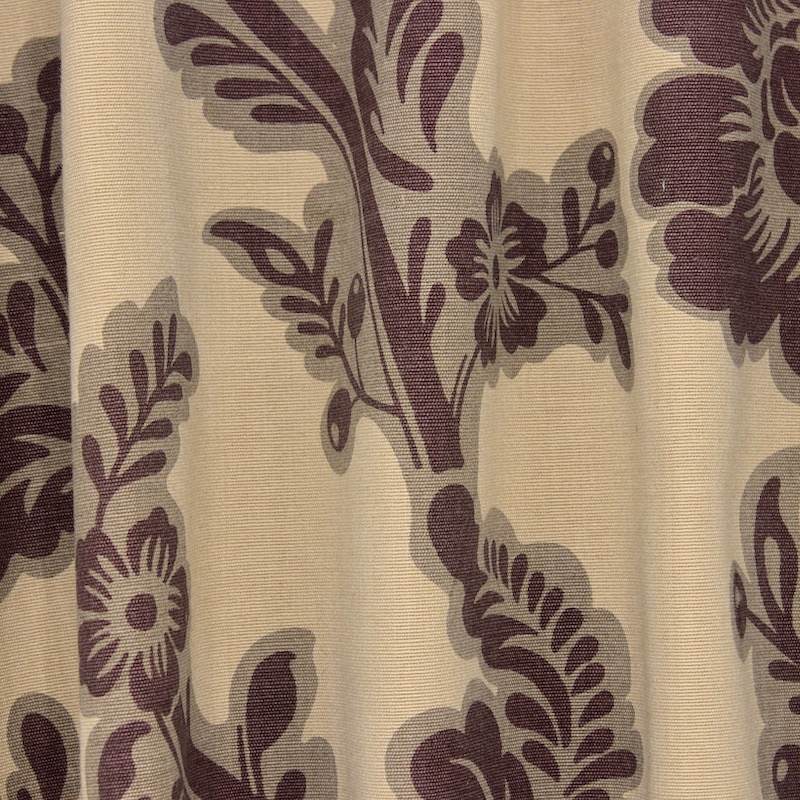 Katoenen stof met bloemenprint - beige