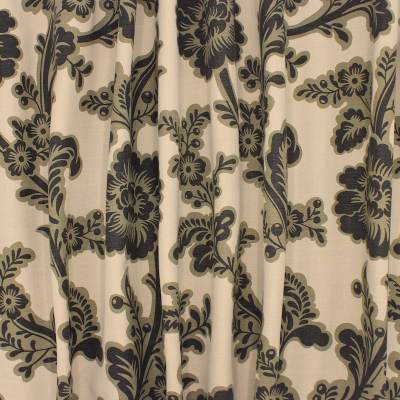 Floral printed cotton fabric - beige /khaki