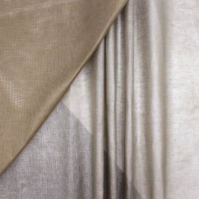 100% linen fabric - beige/silver