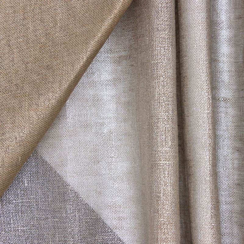 100% linen fabric - beige/silver