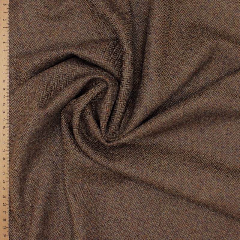 Wool chevron fabric - brown