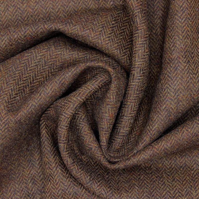 Wool chevron fabric - brown