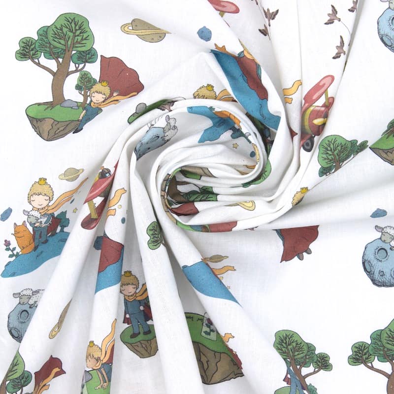 Tissu coton Le petit prince - blanc