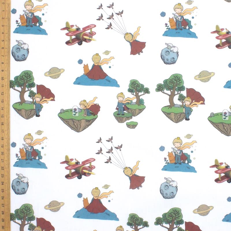 Tissu coton Le petit prince - blanc