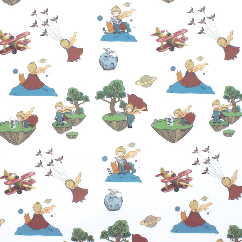 Tissu coton Le petit prince - blanc