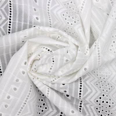 100% cotton broderie anglaise fabric - white