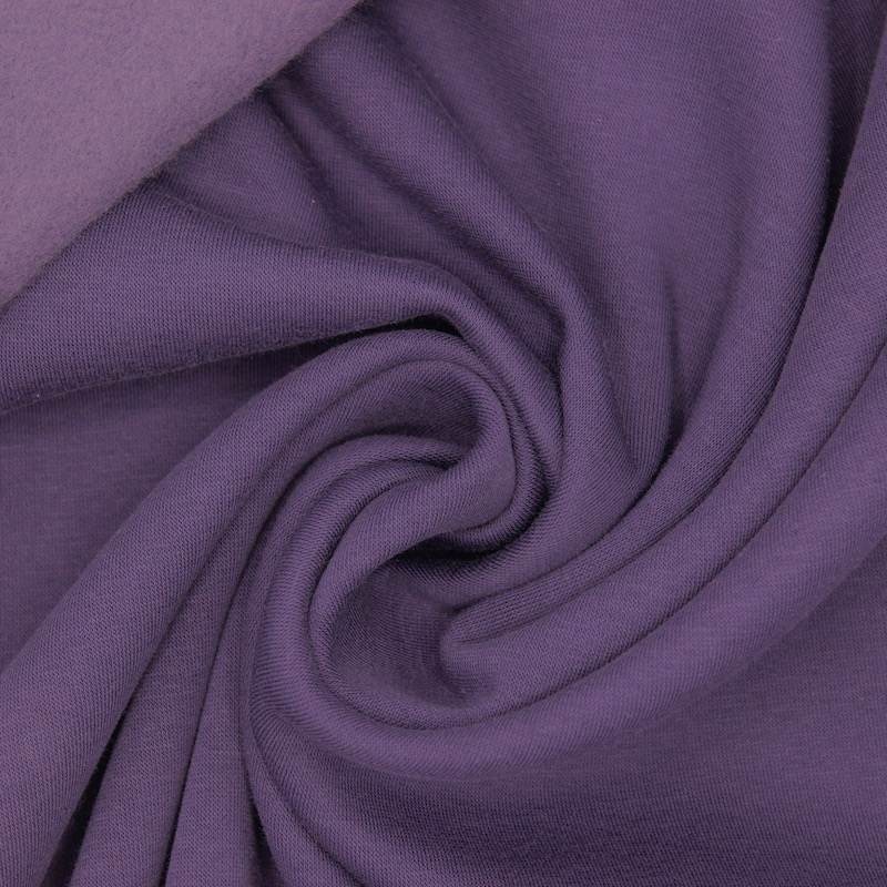 Tissu sweat molletonné - mauve