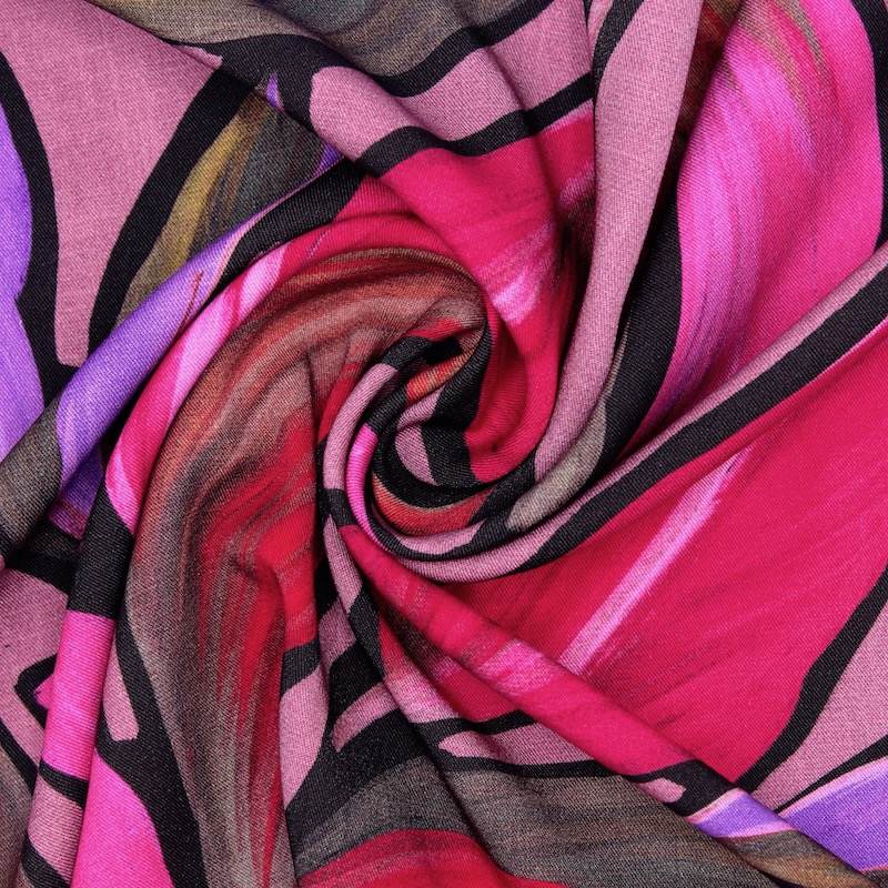 Twill 100% viscose imprimé- rose balais