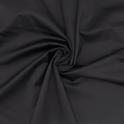 Stretch cotton satin fabric - black