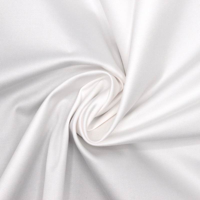 Cotton sateen stretch fabric - off-white