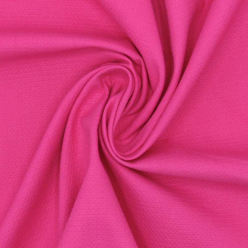 Stretch cotton piqué fabric - fuchsia