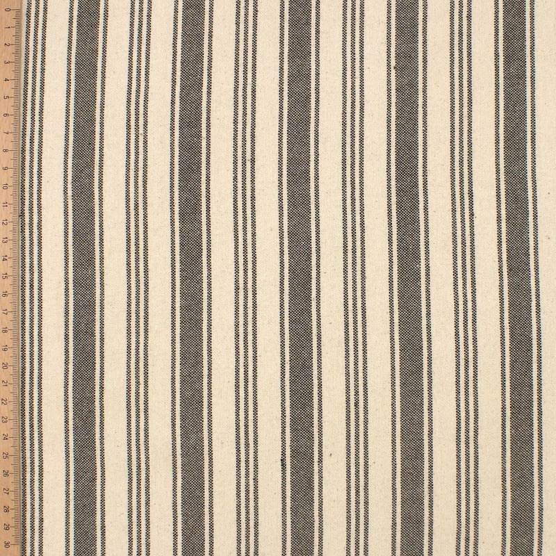 Indian cotton stripe fabric - khaki