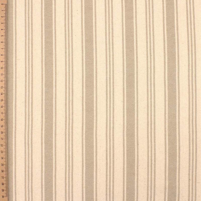 Indian cotton stripe fabric - ficelle