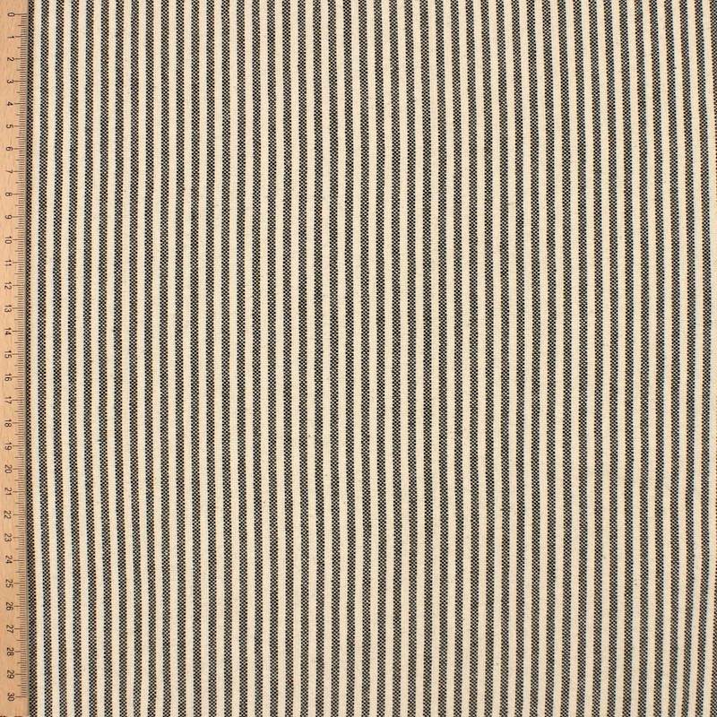 Indian cotton stripe fabric - khaki